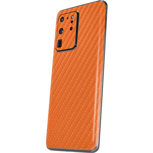 Orange Carbon Fiber Specialty Material Galaxy S20 Ultra 5G Skin