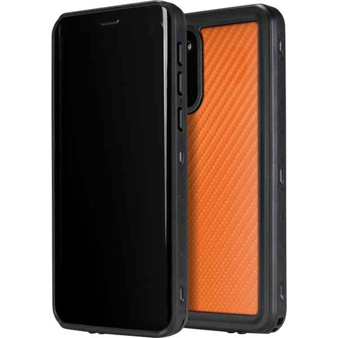 Orange Carbon Fiber Specialty Material Galaxy S20 Waterproof Case
