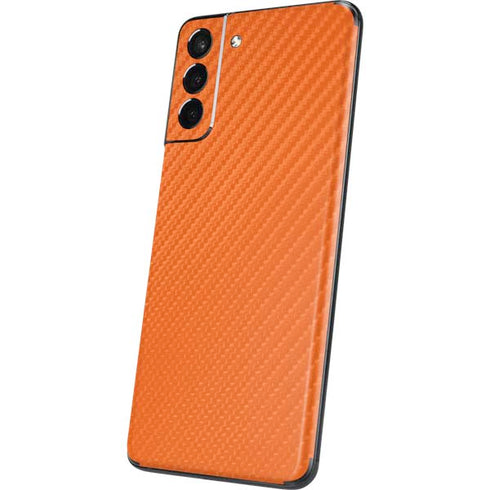 Orange Carbon Fiber Specialty Material Galaxy S21 5G Skin