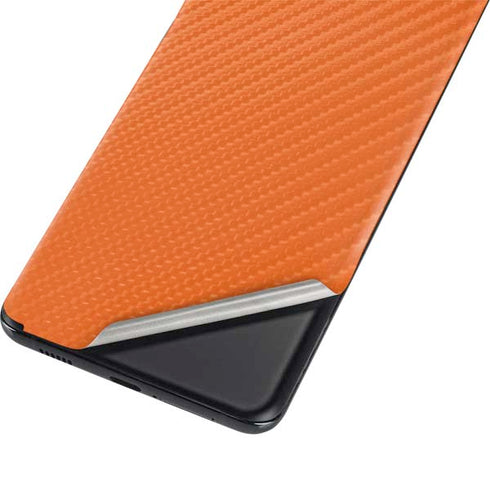 Orange Carbon Fiber Specialty Material Galaxy S21 Ultra 5G Skin