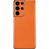 Orange Carbon Fiber Specialty Material Galaxy S21 Ultra 5G Skin