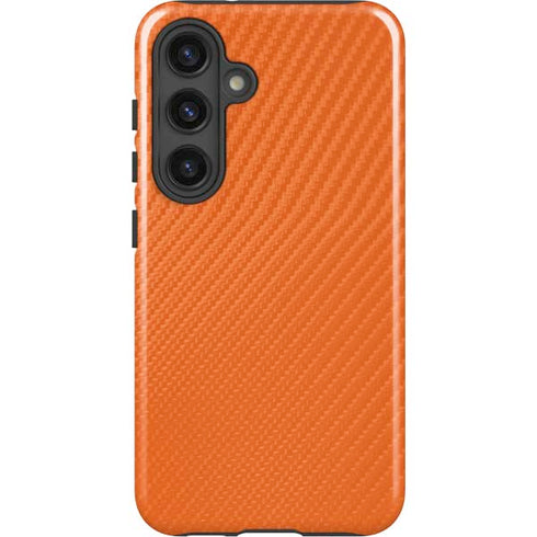 Orange Carbon Fiber Specialty Texture Material Galaxy S24 Plus Impact Case