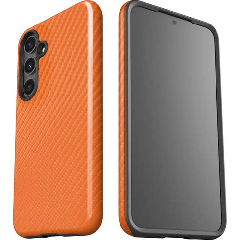Orange Carbon Fiber Specialty Texture Material Galaxy S24 Plus Impact Case