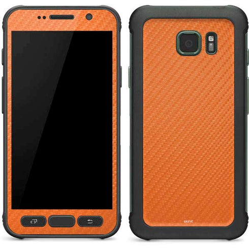 Orange Carbon Fiber Specialty Material Galaxy S7 Active Skin
