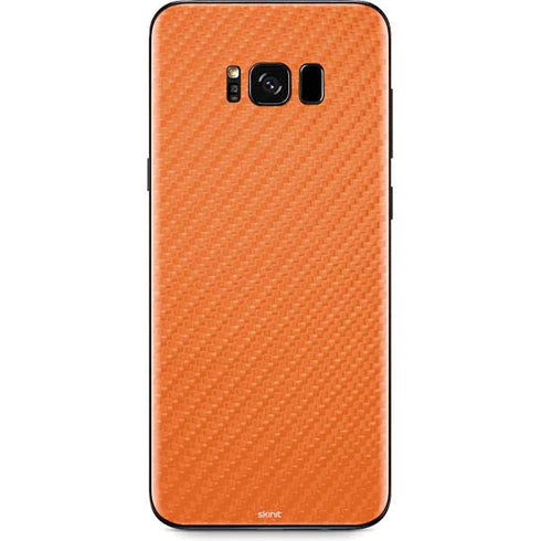 Orange Carbon Fiber Specialty Material Galaxy S8 Skin