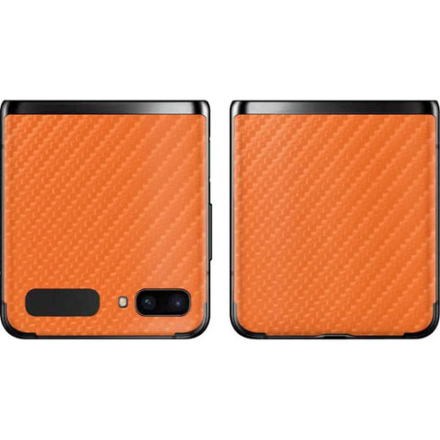 Orange Carbon Fiber Specialty Material Galaxy Z Flip Skin