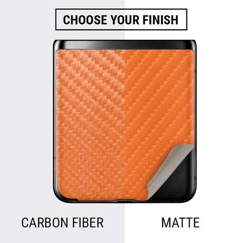 Orange Carbon Fiber Specialty Material Galaxy Z Flip Skin