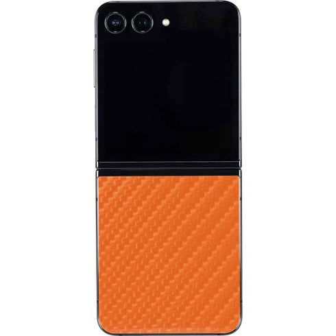 Orange Carbon Fiber Specialty Material Galaxy Z Flip5 5G Skin
