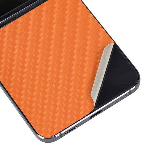Orange Carbon Fiber Specialty Material Galaxy Z Flip5 5G Skin
