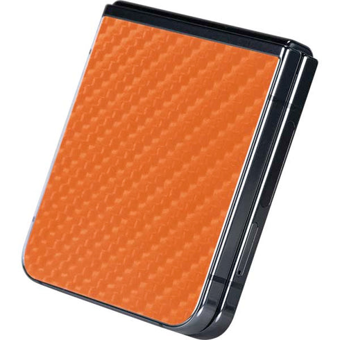Orange Carbon Fiber Specialty Material Galaxy Z Flip5 5G Skin