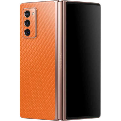 Orange Carbon Fiber Specialty Material Galaxy Z Fold2 5G Skin