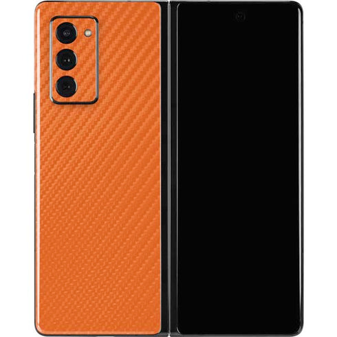 Orange Carbon Fiber Specialty Material Galaxy Z Fold2 5G Skin