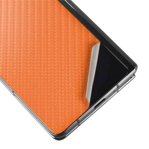 Orange Carbon Fiber Specialty Material Galaxy Z Fold2 5G Skin
