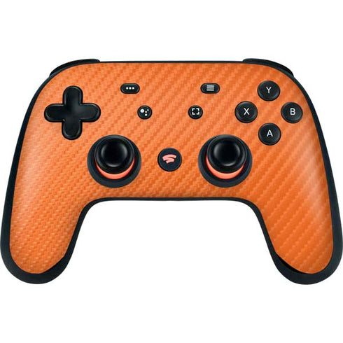 Orange Carbon Fiber Specialty Material Google Stadia Controller Skin
