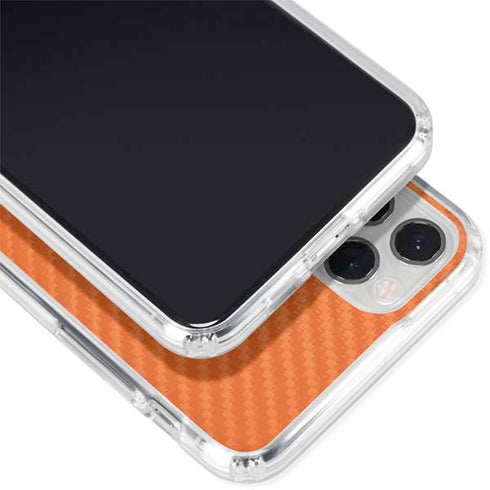 Orange Carbon Fiber Specialty Texture Material iPhone 11 Pro Clear Case