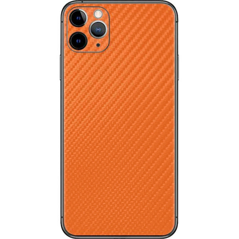 Orange Carbon Fiber Specialty Material iPhone 11 Pro Max Skin