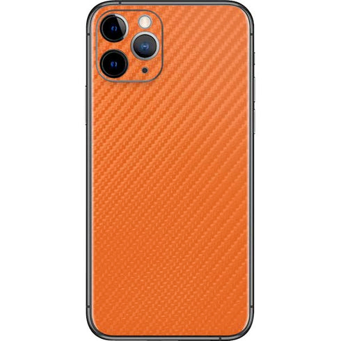 Orange Carbon Fiber Specialty Material iPhone 11 Pro Skin