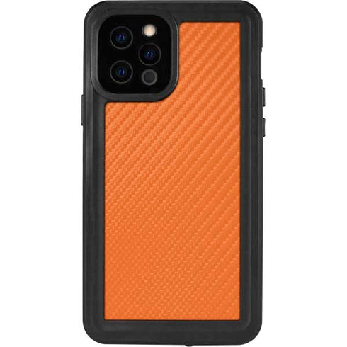 Orange Carbon Fiber Specialty Material iPhone 12 Pro Waterproof Case