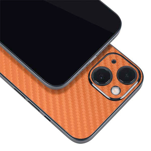 Orange Carbon Fiber Specialty Material iPhone 13 Mini Skin