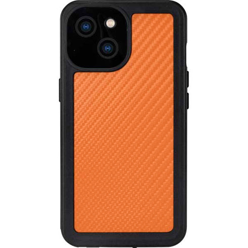 Orange Carbon Fiber Specialty Material iPhone 13 Mini Waterproof Case