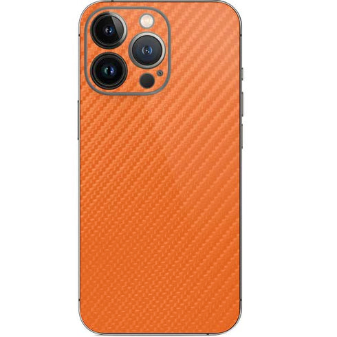 Orange Carbon Fiber Specialty Material iPhone 13 Pro Skin