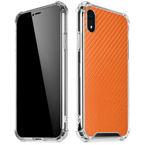Orange Carbon Fiber Specialty Texture Material iPhone XR Clear Case