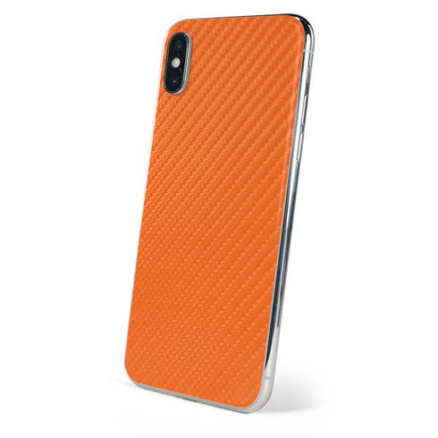 Orange Carbon Fiber Specialty Material iPhone XS Max Skin