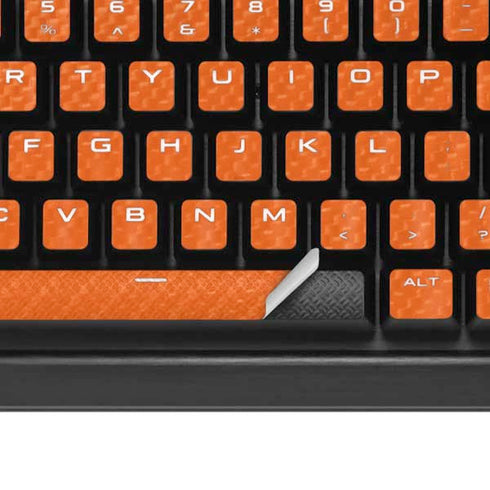 Orange Carbon Fiber Specialty Material K95 RGB PLATINUM Mechanical Gaming Keyboard Skin