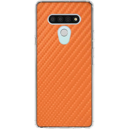 Orange Carbon Fiber Specialty Texture Material LG Stylo 6 Clear Case