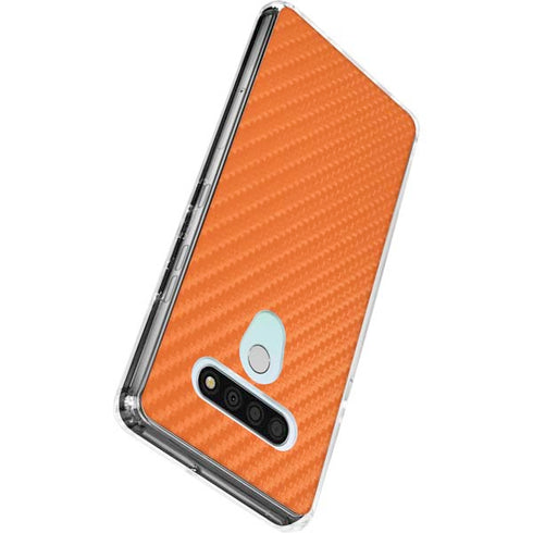 Orange Carbon Fiber Specialty Texture Material LG Stylo 6 Clear Case
