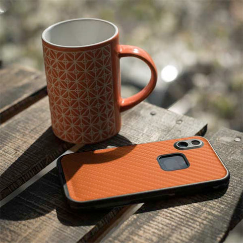 Orange Carbon Fiber Specialty Texture Material LifeProof Fre iPhone Skin