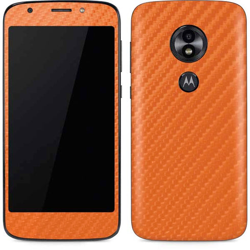 Orange Carbon Fiber Specialty Material Moto E5 Play Skin