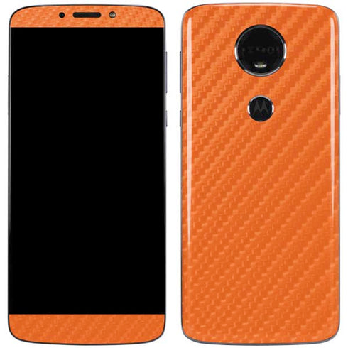 Orange Carbon Fiber Specialty Material Moto E5 Plus Skin