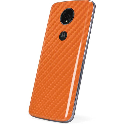 Orange Carbon Fiber Specialty Material Moto E5 Plus Skin
