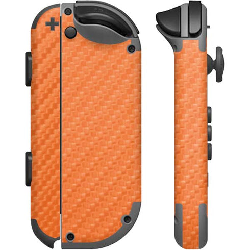 Orange Carbon Fiber Specialty Texture Material Nintendo Joy-Con (L/R) Controller Skin