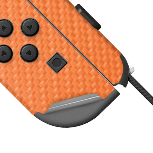 Orange Carbon Fiber Specialty Texture Material Nintendo Joy-Con (L/R) Controller Skin