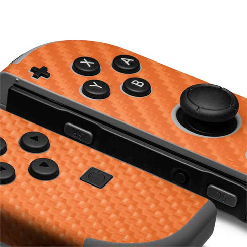 Orange Carbon Fiber Specialty Texture Material Nintendo Joy-Con (L/R) Controller Skin