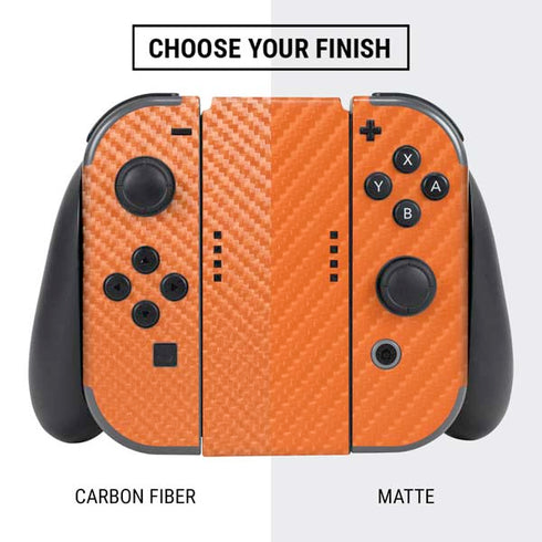 Orange Carbon Fiber Specialty Material Nintendo Switch Bundle Skin