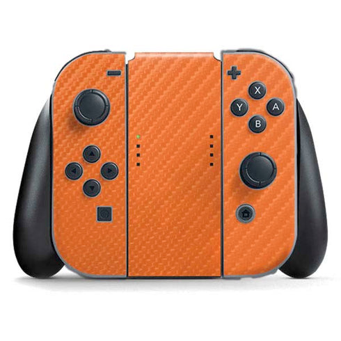 Orange Carbon Fiber Specialty Texture Material Nintendo Switch (2017-2021) Joy-Con Controller Skin