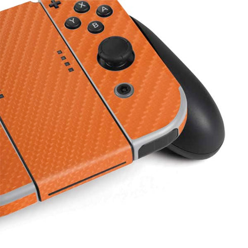 Orange Carbon Fiber Specialty Material Nintendo Switch OLED (2021) Skin