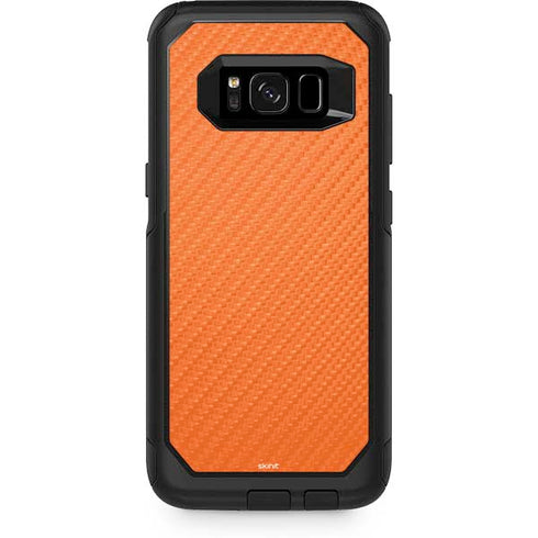 Orange Carbon Fiber Specialty Texture Material Otterbox Commuter Galaxy Skin