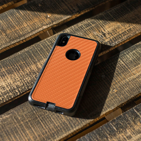 Orange Carbon Fiber Specialty Texture Material Otterbox Commuter iPhone Skin