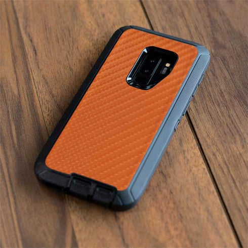 Orange Carbon Fiber Specialty Texture Material Otterbox Defender Galaxy Skin