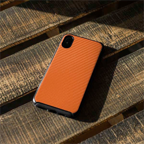Orange Carbon Fiber Specialty Texture Material Otterbox Symmetry iPhone Skin