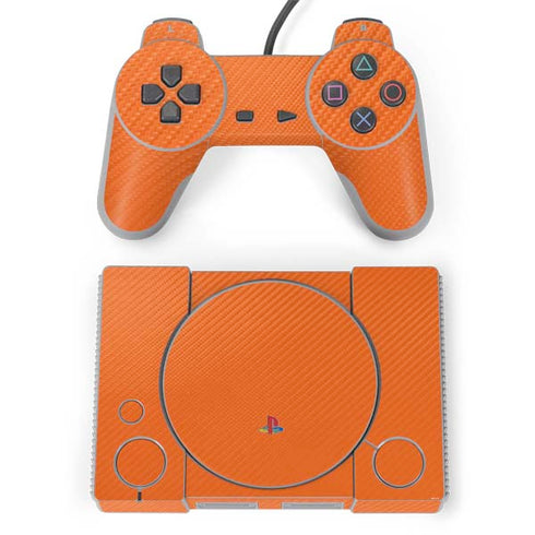 Orange Carbon Fiber Specialty Material PlayStation Classic Bundle Skin