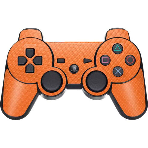 Orange Carbon Fiber Specialty Material PS3 Dual Shock wireless controller Skin