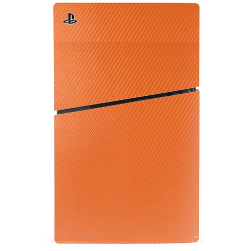 Orange Carbon Fiber Specialty Material PS5 Slim Digital Edition Bundle Skin