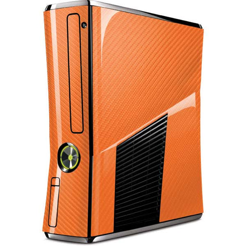 Orange Carbon Fiber Specialty Material Xbox 360 Slim (2010) Skin