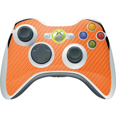 Orange Carbon Fiber Specialty Material Xbox 360 Wireless Controller Skin
