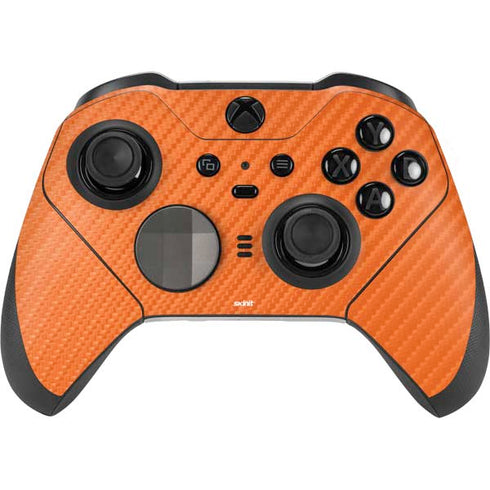 Orange Carbon Fiber Specialty Material Xbox Elite Wireless Controller Series 2 Skin